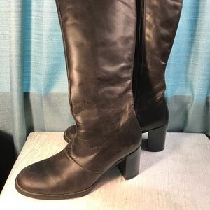 Vintage American Eagle Knee High Zip Up Boots Sz 8 made in Italy